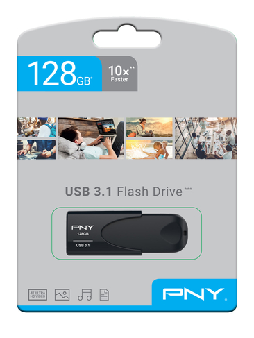 PNY 128 GB Black Attache 4 USB 3.1 Flash Drive