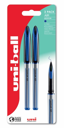 uni-ball AIR Handwriting Pens Medium Blue (Pack of 2)