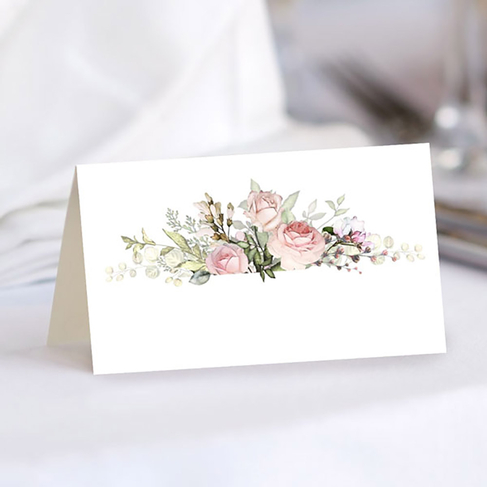 Dotty About Paper Pink Roses & Greenery Wedding Place Cards (Pack of 10)