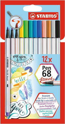 STABILO Pen 68 brush (Pack of 12)