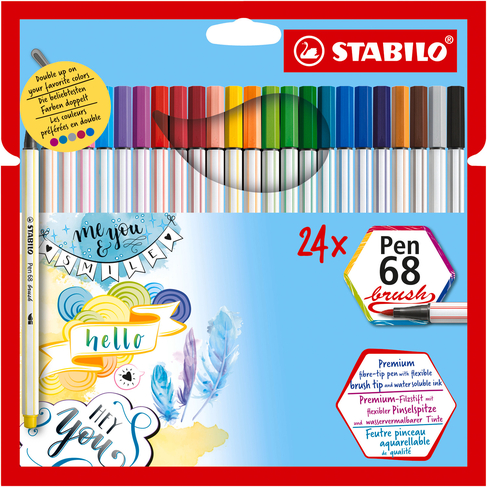 STABILO Pen 68 brush (Pack of 24)