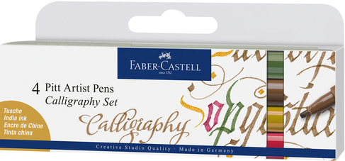 Faber-Castell Creative Studio PITT Artist Calligraphy Pen Set Earth Tones (Pack of 4)