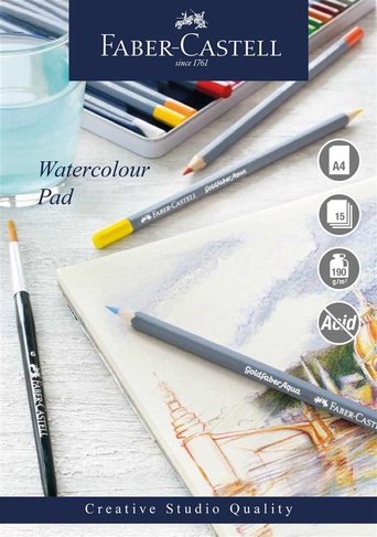 Faber-Castell Creative Studio A4 Spiral Watercolour White Paper Pad