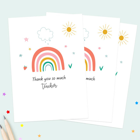 Dotty About Paper Chasing Rainbows Teacher Thank You Cards (Pack of 6)