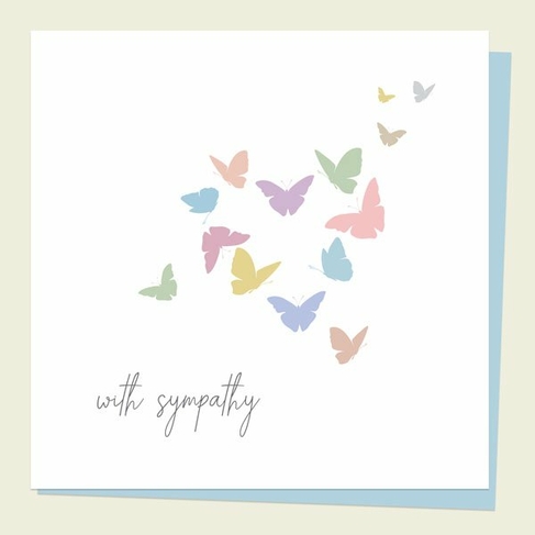 Dotty About Paper Sympathy Card Pastel Butterflies