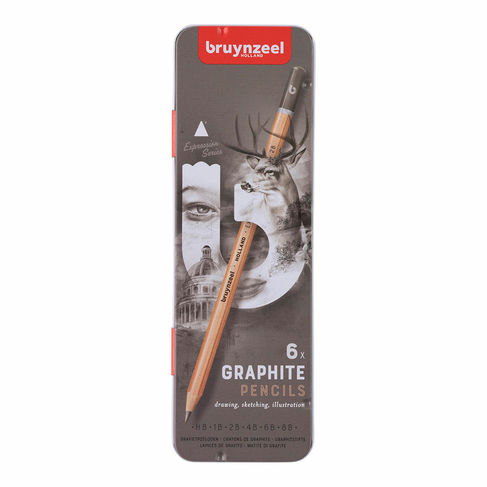Bruynzeel Expression Graphite Pencils (Tin of 6)