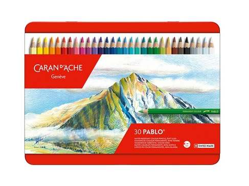 Caran d'Ache Pablo Artists Quality Permanent Colour Pencil Tin (Pack of 30)