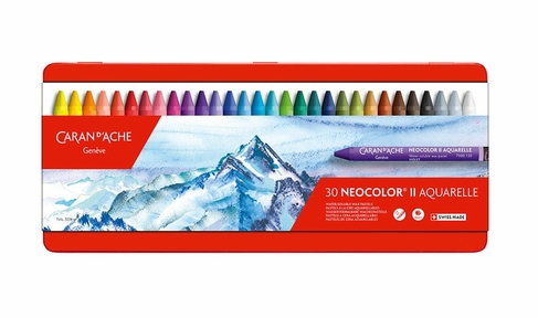 Caran d'Ache Neocolor II Water-Soluble Wax Pastels Tin (Pack of 30)