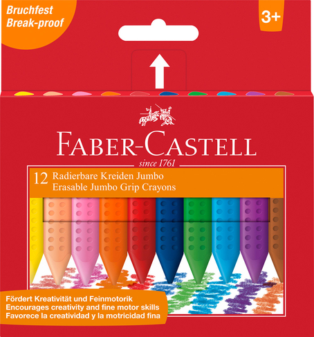 Faber-Castell Plastic Grip Crayons (Pack of 12)
