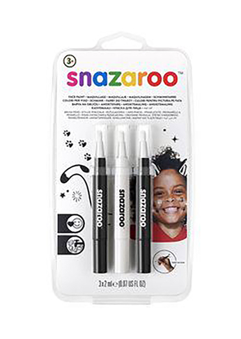 Snazaroo Monochrome Brush Pen Set (Pack of 3)