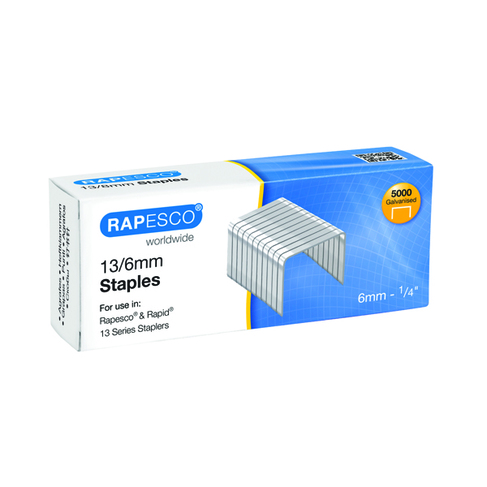 Rapesco 13/6mm Staples (5000 Pack) S24602Z6