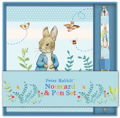 World of Beatrix Potter Notecard And Pen Set Boxed Pastel Stripes