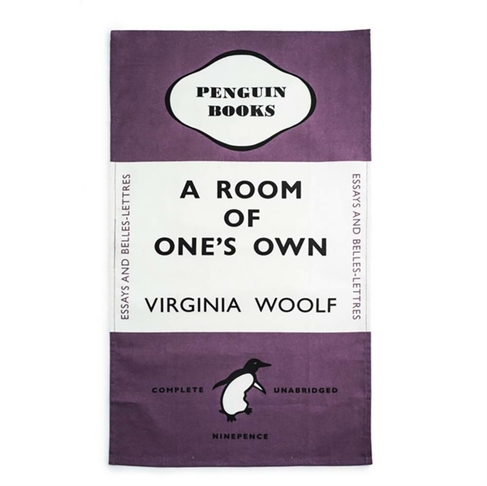 A Room Of Ones Own Tea Towel Purple (Penguin Books Merchandise)