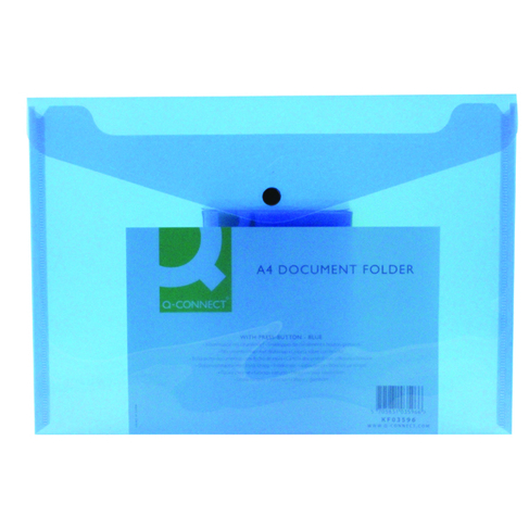 Q-Connect Polypropylene Document Folder A4 Blue (12 Pack) KF03596