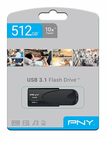 PNY 512 GB Black Attache 4 USB 3.1 Flash Drive