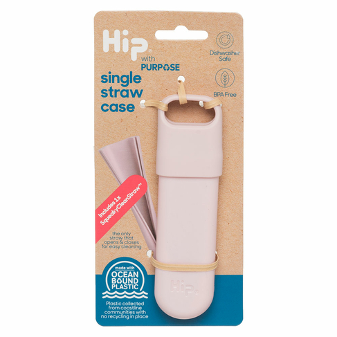 Hip with Purpose Reusable Straw With Case Dusty Pink