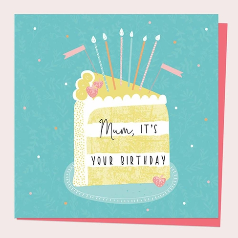 Dotty About Paper Cake Slice Mum Birthday Card 