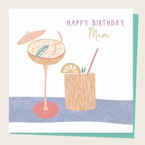 Dotty About Paper Cocktails Mum Birthday Card 