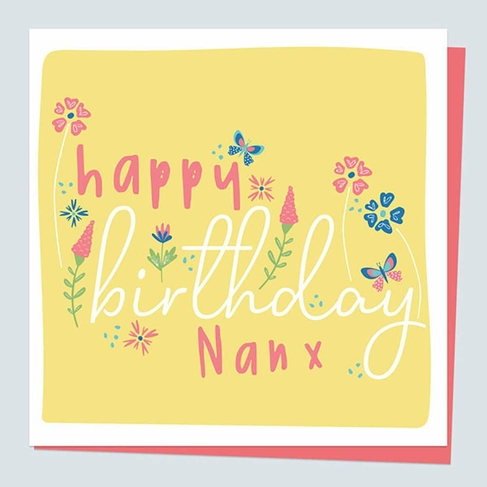 Dotty About Paper Ditsy Brights Blooms Nan Birthday Card 