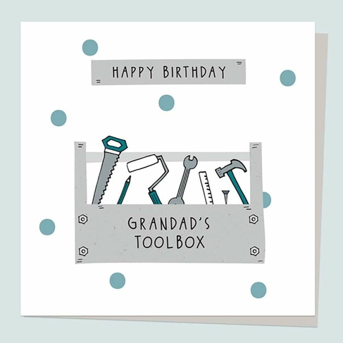 Dotty About Paper Toolbox Grandad Birthday Card 