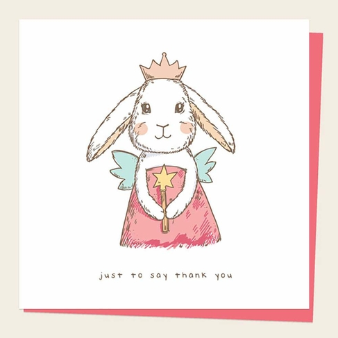 Dotty About Paper Bunny Fairy Thank You Card