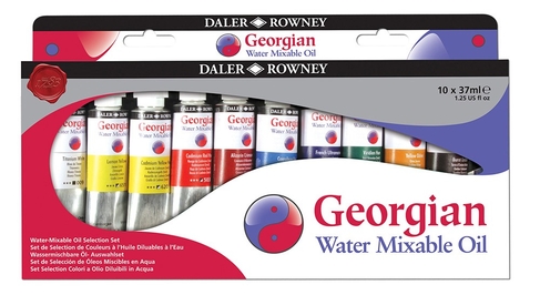 Daler-Rowney Georgian Water Mixable Oil Selection Set 10x37ml Paint Tubes