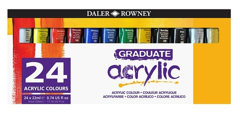 Daler-Rowney Graduate Acrylic Set of 24x22ml Paint Tubes