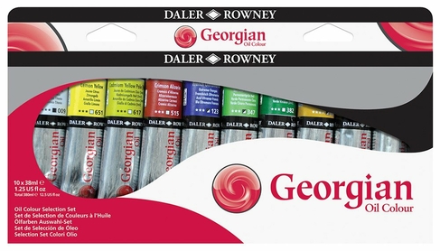 Daler-Rowney Georgian Oil Colour Selection Set 10x38ml Paint Tubes