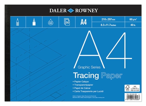 Daler-Rowney Graphic Series A4 Tracing Pad 60gsm 50 Sheets