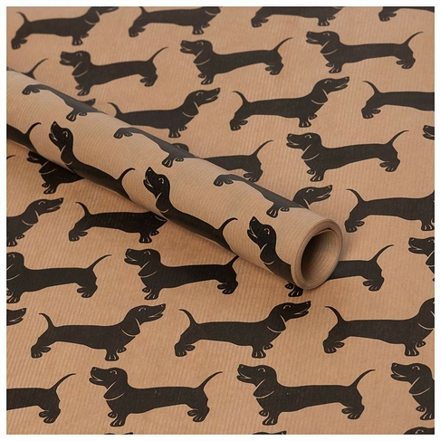 Kraft Sausage Dog Print Wrapping Paper 4m