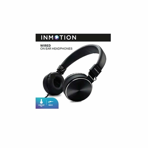 InMotion Black Wired On Ear Headphones