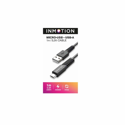 InMotion Black Micro USB - USB-A 1M Cable