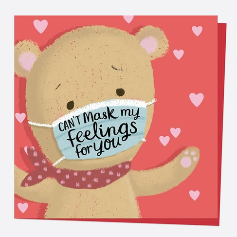 Dotty About Paper Valentine's Day Card Bear Can't Mask My Feelings