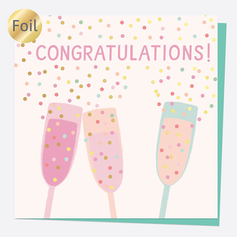 Dotty About Paper Sweet Spot Champagne Congratulations Card
