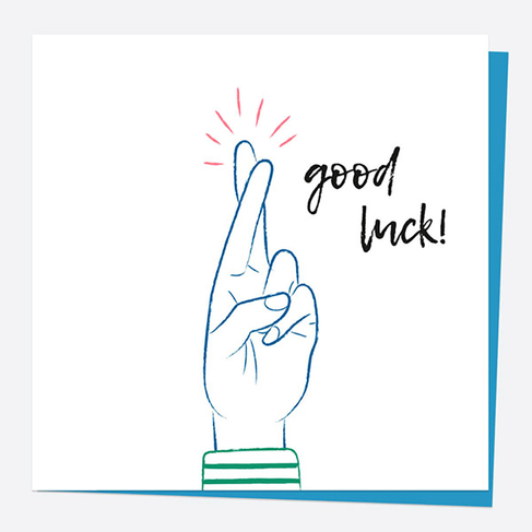 Dotty About Paper Fingers Crossed Good Luck Card