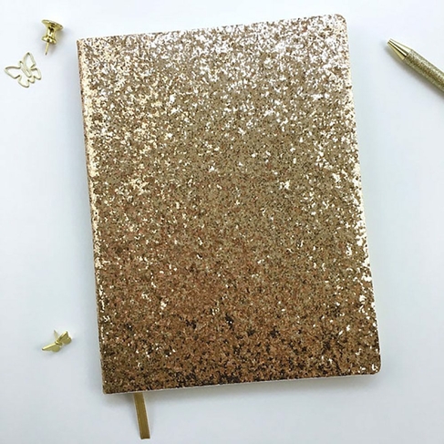 Dotty About Paper Time to Shine Gold Glitter Journal