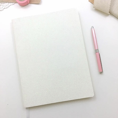 Dotty About Paper Time to Shine White Glitter Journal