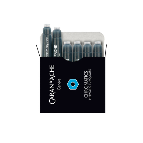 Caran D'Ache Hypno Turquoise Fountain Pen Cartridges (Pack of 6)