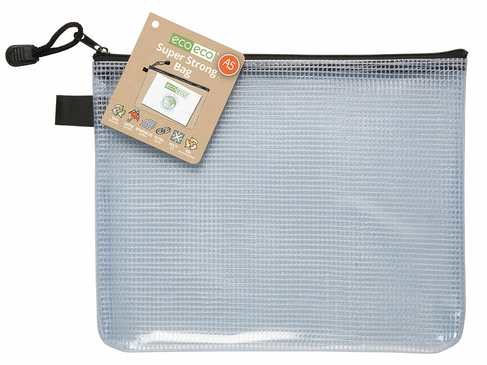 eco-eco 95% Recycled Clear A5 Single Pocket Strong Zip Bag