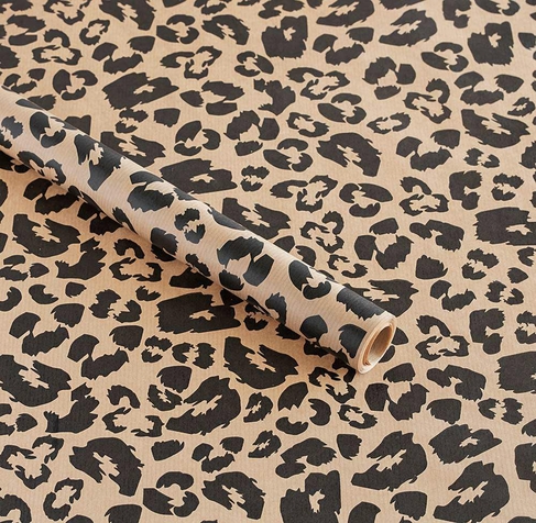 Eco-Wrap Recycled and Recyclable Jungle Leopard Wrapping Paper 4m