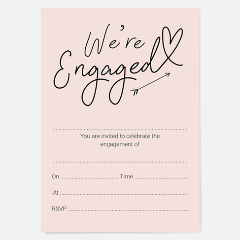 Dotty About Paper Engagement Party Invitations Heart Typography 