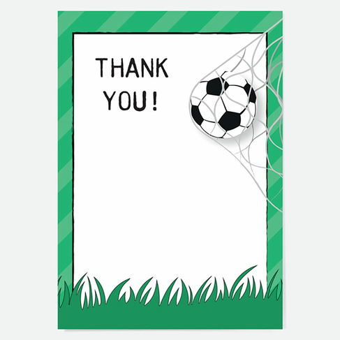 Dotty About Paper Ready to Write Kids Thank You Cards Kickin' Football (Pack of 10)