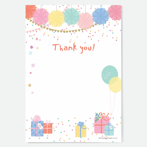 Dotty About Paper Sweet Pastels Thank You Notelet (Pack of 20)
