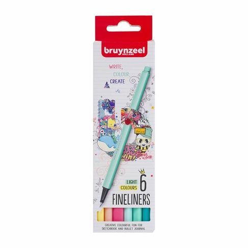 Bruynzeel Fineliners Light Colours (Pack of 6)