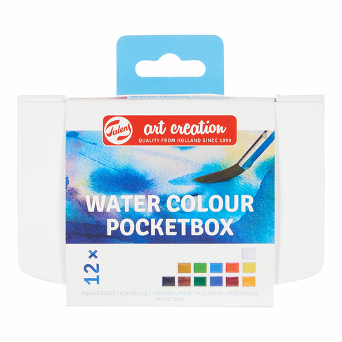 Talens Art Creation Watercolour Pocket Box Set of 12 with Brush