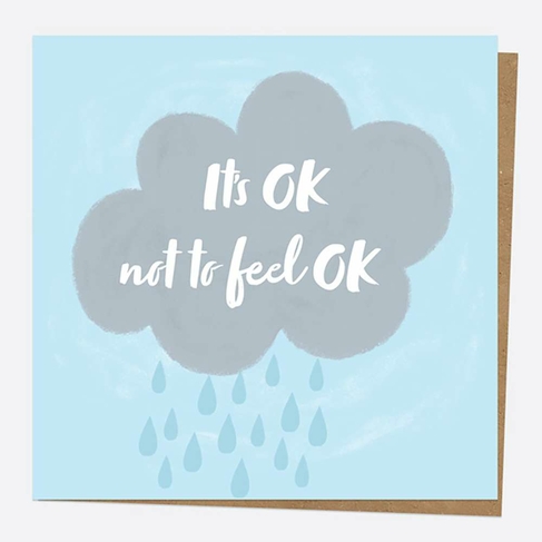 Dotty About Paper Grey Cloud It's OK Not To Feel OK Paper Hug Charity Greeting Card