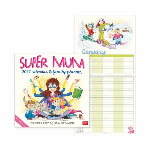 Legami 2022 Uncoated Paper Square Calendar- Super Mum