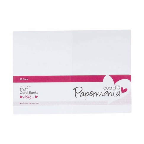 docrafts Papermania 7x5 Inch White Cards and Envelopes (Pack of 50)