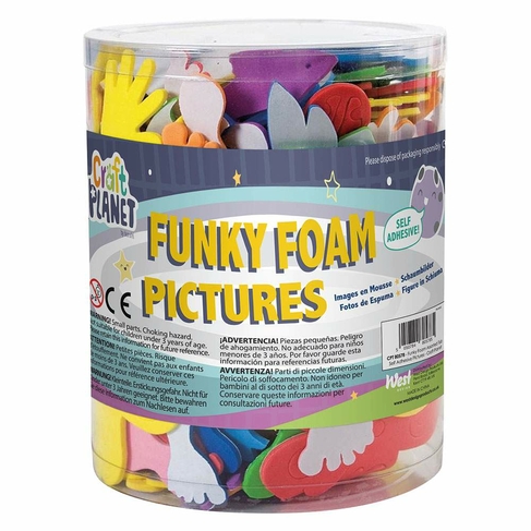 docrafts Craft Planet Self Adhesive Funky Foam Pictures Assorted Colours 160g