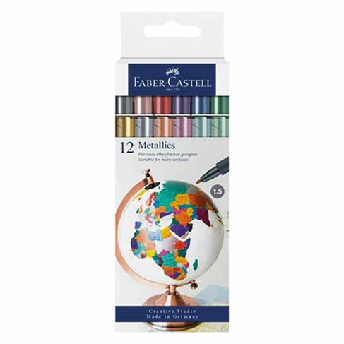 Faber-Castell Creative Studio Metallic Markers (Pack of 12)